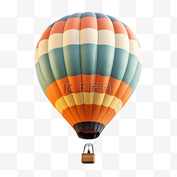 户外桃林图片_卡通手绘户外天上热气球