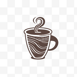 咖啡杯简约图片_扁平风简约流畅线条咖啡杯图标