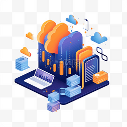 2.5D互联网科技商务免抠元素