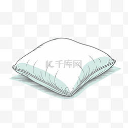 白模枕头图片_手绘插画风免抠元素枕头抱枕