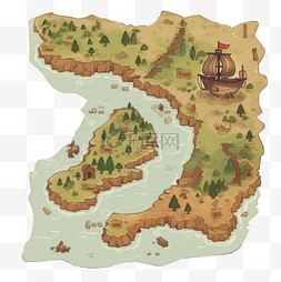 卡通岛屿地图板块