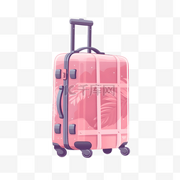 拉杆箱拉杆箱图片_卡通粉色旅游拉杆箱行李箱手绘