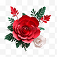 立体剪纸花朵装饰红色玫瑰