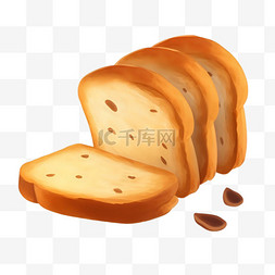 杏仁烤面包图片_卡通可爱吐司面包食物