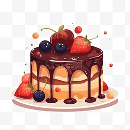 卡通手绘甜品甜点生日蛋糕