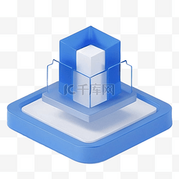 方块图标图片_3D图标商务B端毛玻璃