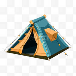 卡通手绘户外露营帐篷