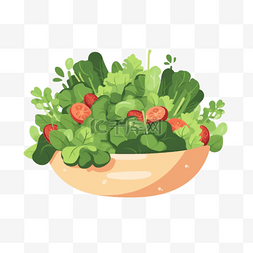 沙拉广告插画图片_卡通手绘美食沙拉