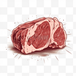 猪肉卡通图片_手绘插画风免抠元素猪肉