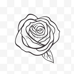 黑白简约图片_简约线条极简主义玫瑰花图案