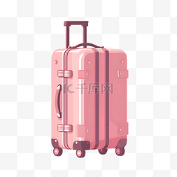 卡通粉色拉杆箱行李箱手绘