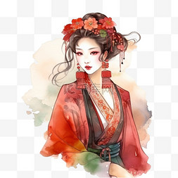 插画美女图片_古代古风古装美女