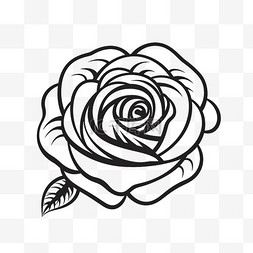 简约线条玫瑰花元素