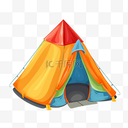 卡通露营帐篷图片_卡通手绘户外露营帐篷