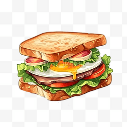 高级西餐厅素材图片_卡通西餐三明治热狗食物