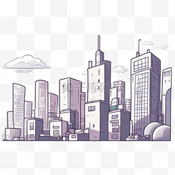 卡通手绘城市背景