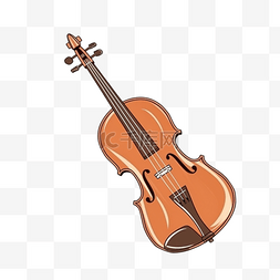手绘插画风免抠元素小提琴
