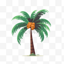 卡通热带椰子树手绘