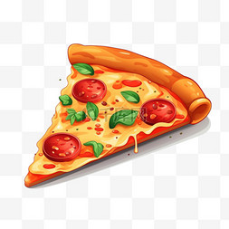 上班族美食图片_披萨美食食物扁平风卡通免扣手绘