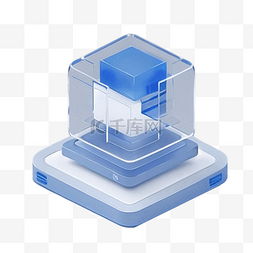 3d立体方块图片_3D图标商务B端毛玻璃