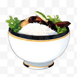 手绘米饭图片_快餐盖浇饭美食米饭