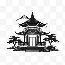 扁平风格国潮牢固建筑