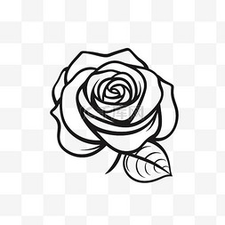 黑白简约图片_简约线条玫瑰花装饰图案