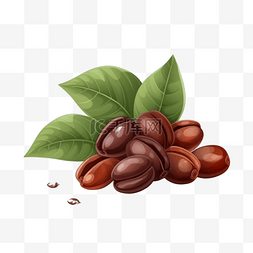 浅咖啡色图片_卡通手绘咖啡咖啡豆