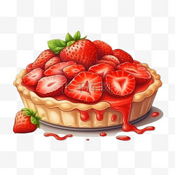 卡通手绘甜品甜点糕点草莓蛋糕
