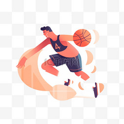 篮球图片_创意卡通手绘运动——打篮球元素