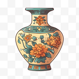 扁平风格昂贵古代花瓶