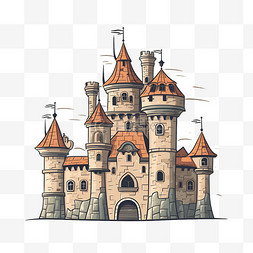 卡通风格城堡免扣