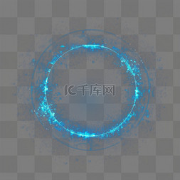 科技光粒子光效图片_蓝色科技光环光圈粒子光效光点光