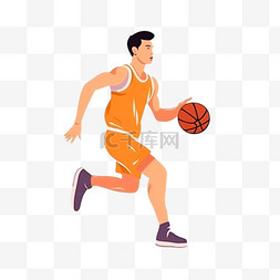 篮球运动员图片_卡通手绘体育运动竞技篮球运动员