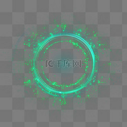 绿色圆环光环光圈粒子光效光点光
