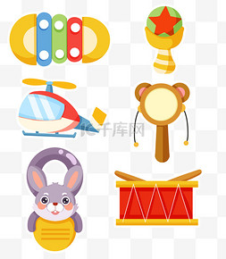 玩摇铃玩具图片_儿童节玩具幼儿孩童装饰贴纸图标