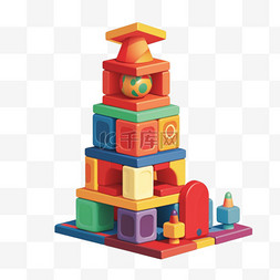 积木城堡建筑玩具儿童节六一礼盒