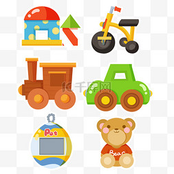 小汽车装饰图片_儿童节玩具儿童幼儿装饰贴纸图标