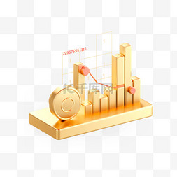 3D金融商务金色渐变图标