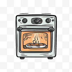 烤箱矢量图图片_扁平卡通免抠图素材烤箱