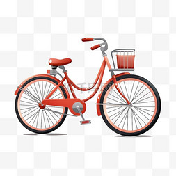 扁平卡通免抠图素材自行车