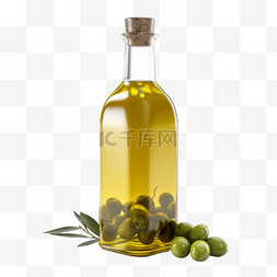 手绘插画风免抠元素食用油橄榄油