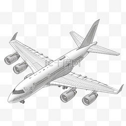 绘画飞机图片_手绘插画风免抠元素飞机模型