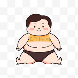 手绘胖子图片_卡通手绘减肥运动小胖子