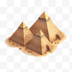 手绘插画风免抠元素埃及金字塔