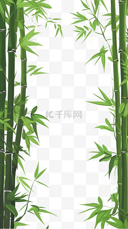 绘画竹图片_绿色竹子边框装饰