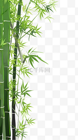 绿竹边框图片_卡通扁平风竹子边框装饰
