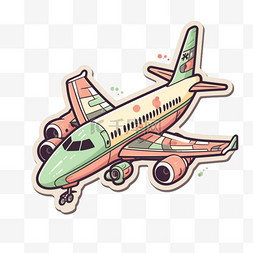 飞机图片_航空卡通手绘飞机客机手账图案可