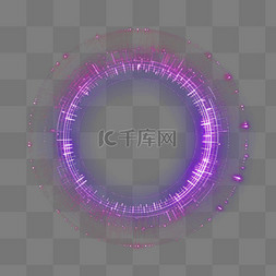 紫色科技光环光圈粒子光效光点光
