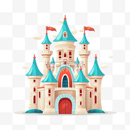 玩具单页模板图片_城堡节日儿童节玩具装饰六一